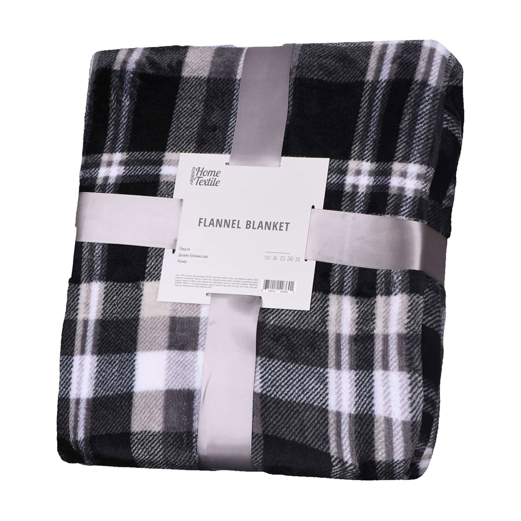 Плед Ardesto Flannel клітинка сіра, 160*200 см (ART0101PB)